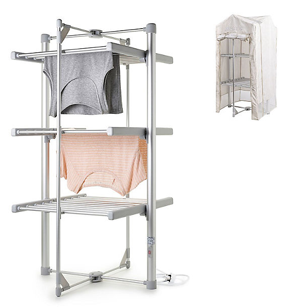 Dry:Soon Mini 3-Tier Heated Airer and Patterned Cover Bundle image(1)