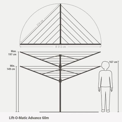 Brabantia 60M Lift-O-Matic Advance Rotary Airer Bundle image(7)