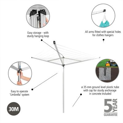Brabantia 30m Essentials Rotary Airer with Ground Tube image(4)