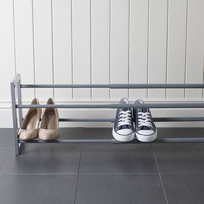 Extending and Stackable Steel Shoe Rack Silver image(4)