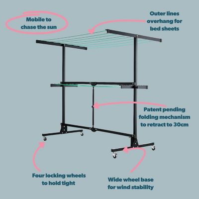 High & Dry Portable & Retractable Clothes Airer image(5)