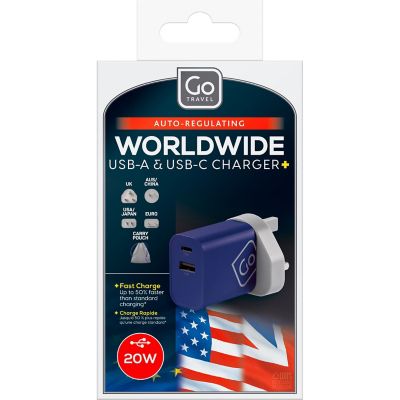 Go Travel Worldwide USB-A & USB-C Charger+