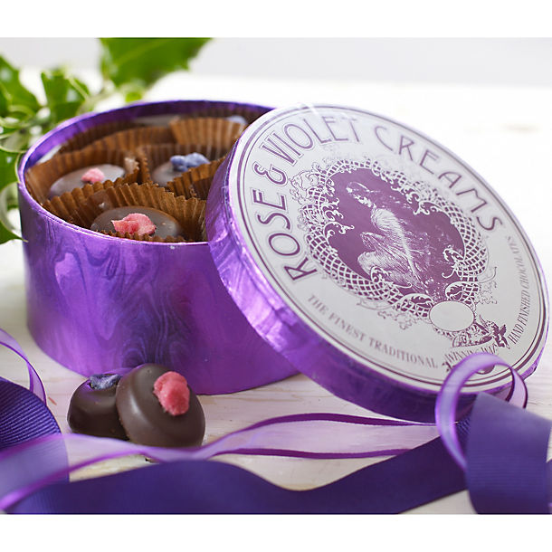 Rose & Violet Dark Chocolate Fondant Creams in Gift Box 185g image(1)