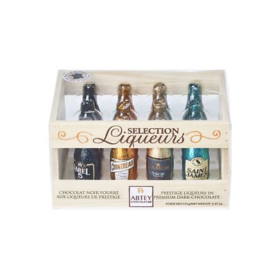 12 Dark Chocolate Bottles Liqueur Crate 155g