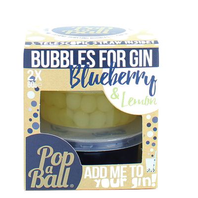 Blueberry and Lemon Popaball Bubbles for Gin