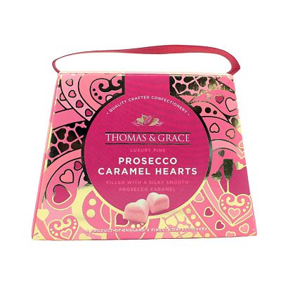 Thomas & Grace Luxury Pink Prosecco Caramel Hearts - (Image 3)