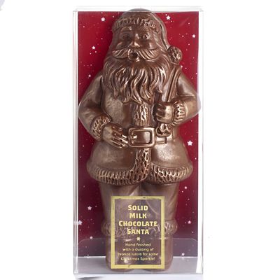 Solid Milk Chocolate Santa with Bronze Lustre 340g image(1)