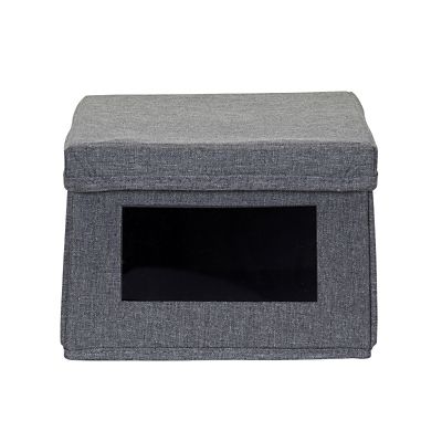 Foldable Grey Shoe Storage Box with Viewing Window image(10)