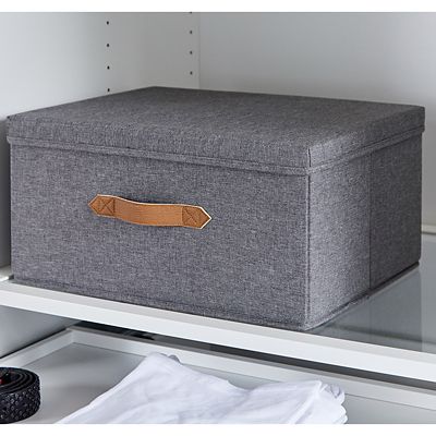 Foldable Grey Storage Box with Lid – Medium image(2)
