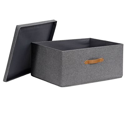 Foldable Grey Storage Box with Lid – Medium image(6)