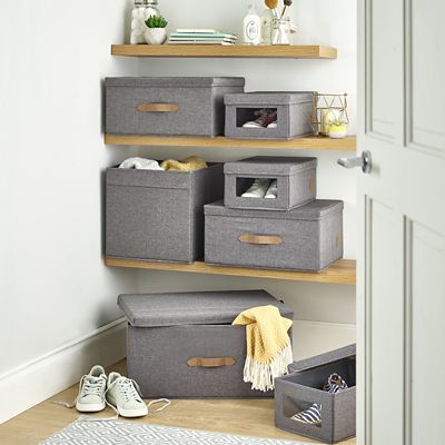 Foldable Grey Storage Box with Lid – Medium image(8)