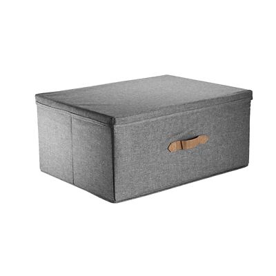 grey storage boxes with lids