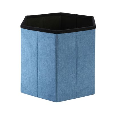 Hexagonal Foldable Storage Ottoman Teal 35L image(11)