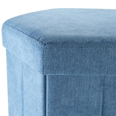 Hexagonal Foldable Storage Ottoman Teal 35L image(6)