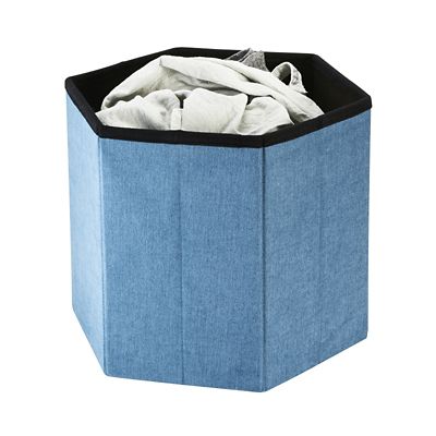 Hexagonal Foldable Storage Ottoman Teal 35L image(9)