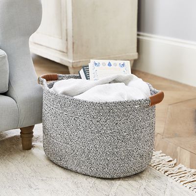 Lakeland Oval Rope Tote Black and White image(2)