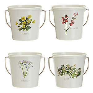 4 Lakeland Floral Egg Cup Buckets