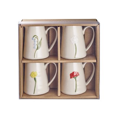 Lakeland Small Floral Ceramic Milk Jugs x4 Lakeland