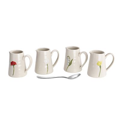 Lakeland Small Floral Ceramic Milk Jugs – Set of 4 - (Image 2)