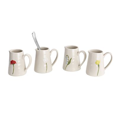 Lakeland Small Floral Ceramic Milk Jugs – Set of 4 - (Image 3)