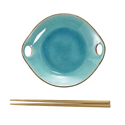 Lakeland Small Turquoise Plate with Chopstick Holes  image(5)