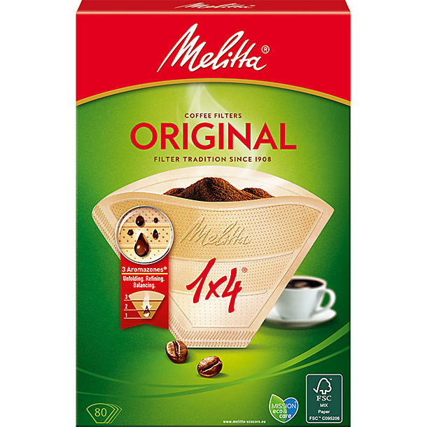 Melitta Original Unbleached Aromapor Paper Coffee Filters – Pack of 80 image(1)