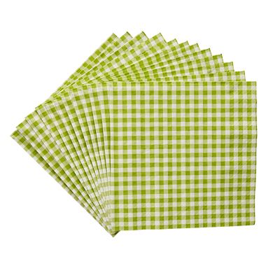 20 Green Gingham 3-Ply Napkins image(1)