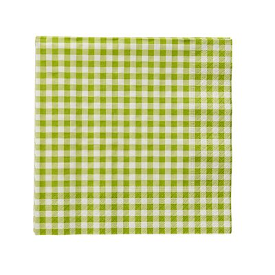 20 Green Gingham 3-Ply Napkins image(2)