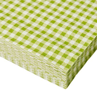 20 Green Gingham 3-Ply Napkins image(3)