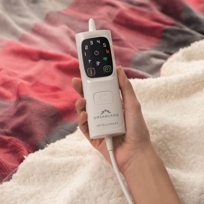 Velvety Electric Heated Throw Grey and Red Check – 135 x 180cm - (Image 4)