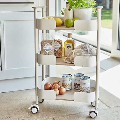 3-Tier Kitchen Trolley Cream image(2)