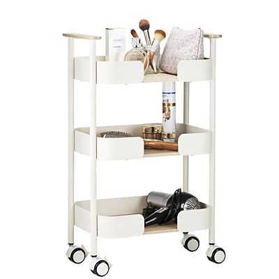 3-Tier Kitchen Trolley Cream image(3)