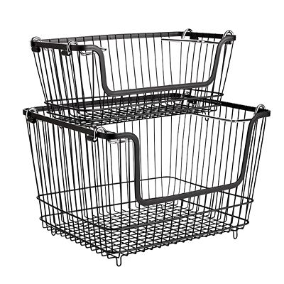 Lakeland Large Multi-Purpose Stackable Wire Storage Basket – Black image(7)