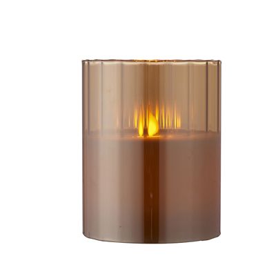 Golden Flickering LED Hurricane Lamp - (Image 4)