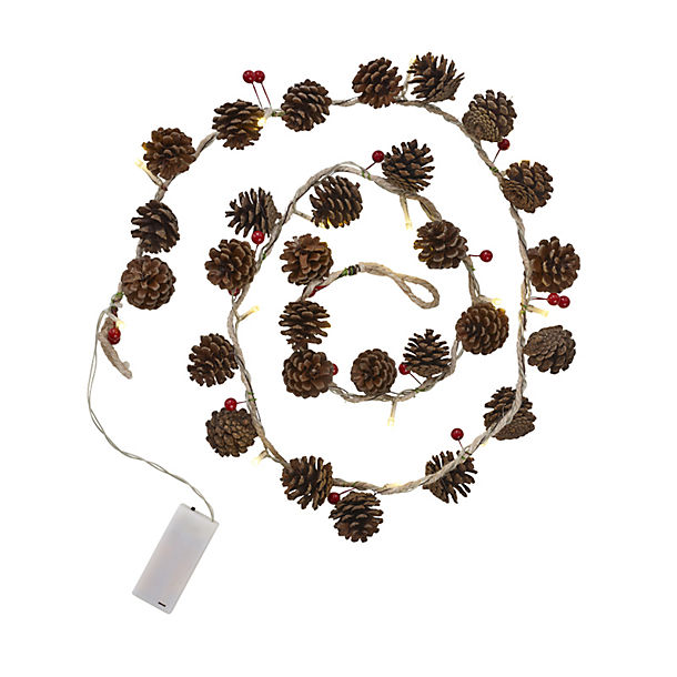 LED Pine Cone & Berry Garland Christmas Decoration 150cm image(1)