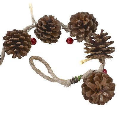 LED Pine Cone & Berry Garland Christmas Decoration 150cm image(2)