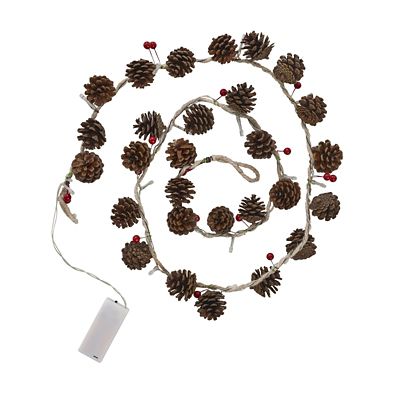 LED Pine Cone & Berry Garland Christmas Decoration 150cm image(3)
