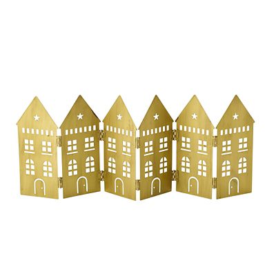 LED Folding Row of Golden Houses Christmas Decoration 44 x 17cm H. image(1)