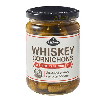 Kühne Whiskey Cornichons for Cocktails and Nibbles 330g Lakeland