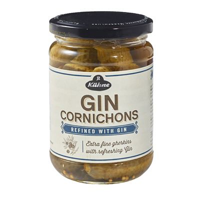 Kühne Gin Cornichons for Cocktails and Nibbles 330g Lakeland