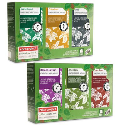 Pack of 60 Eden Project Biodegradable Coffee Capsules Gift Box - (Image 2)