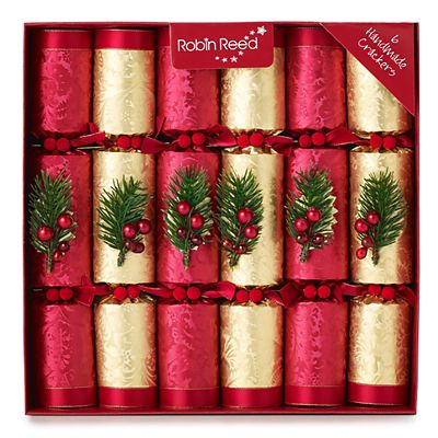 6 Red and Gold Luxury Christmas Crackers  image(2)