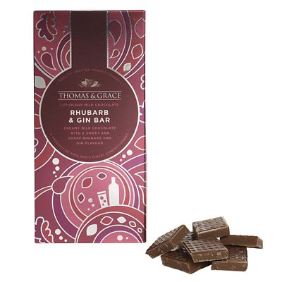 Thomas & Grace Rhubarb & Gin Milk Chocolate Bar 80g