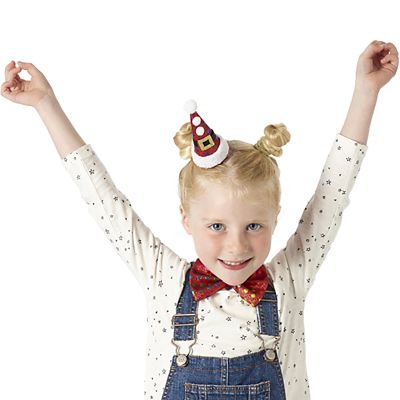 Novelty Mini Christmas Hat and Bow Tie Accessory Set - (Image 2)