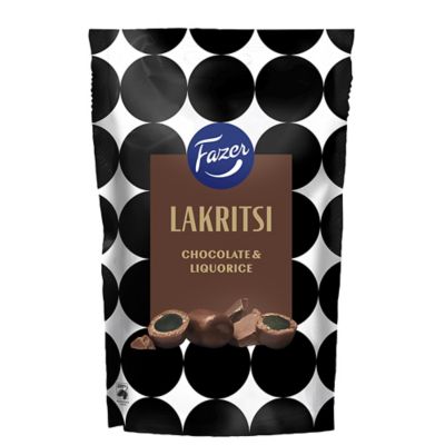 Fazer Fine Finnish Milk Chocolate-Coated Liquorice 140g | Lakeland