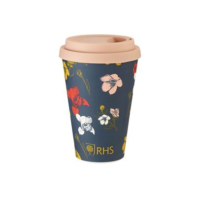 RHS Irises and Hellebores Bamboo Travel Mug 450ml - (Image 2)