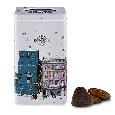 Dark Chocolate Covered Gingerbread Hearts Lantern Tin 144g