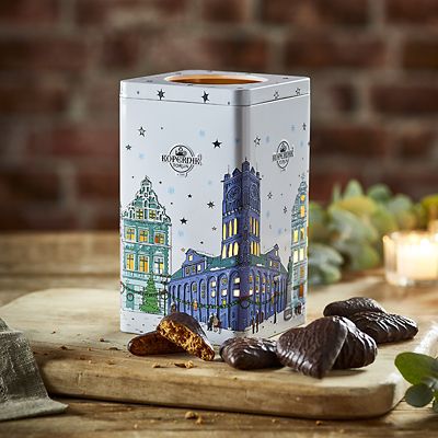 Dark Chocolate Covered Gingerbread Hearts Lantern Tin 144g - (Image 2)