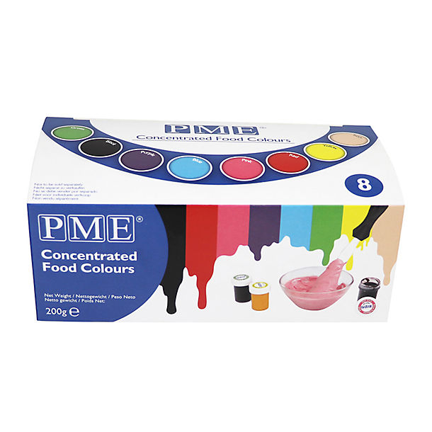 PME Concentrated Food Paste Colours for Cake Decorating – Set of 8 image(1)