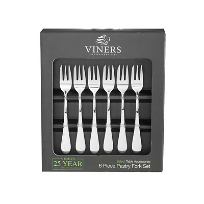 Viners Stainless Steel 6 Piece Pastry Fork Set Lakeland